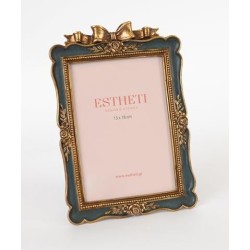 Κορνίζα polyresin χρυσό/πράσινο 13x18εκ.