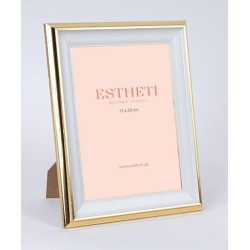 Κορνίζα πλαστική λευκό/χρυσό 15x20εκ.