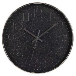 Ρολόι τοίχου πλαστικό μαύρο/ανθρακί 30x4,2εκ.