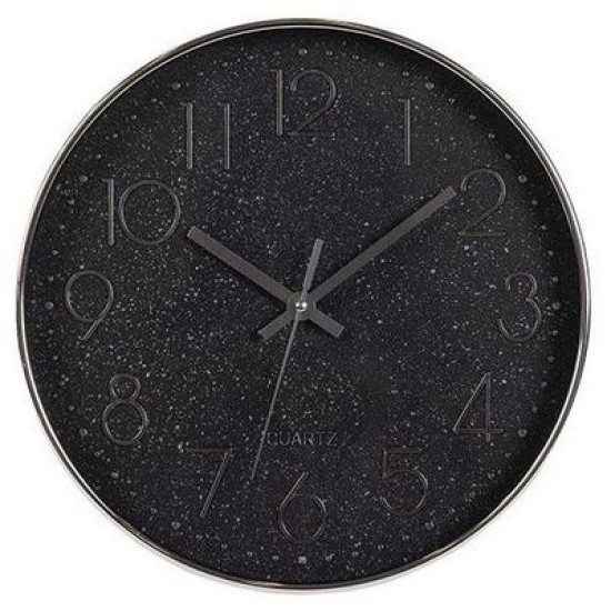 Ρολόι τοίχου πλαστικό μαύρο/ανθρακί 30x4,2εκ.