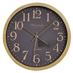 Ρολόι τοίχου πλαστικό χρυσό/μαύρο 22x3,8εκ.