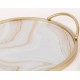 Σετ 2 δίσκοι μέταλλο/γυαλί χρυσό/λευκό