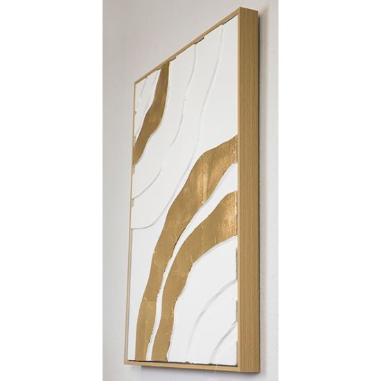 Πίνακας σε καμβά λευκό/χρυσό 52x72x4,5εκ.