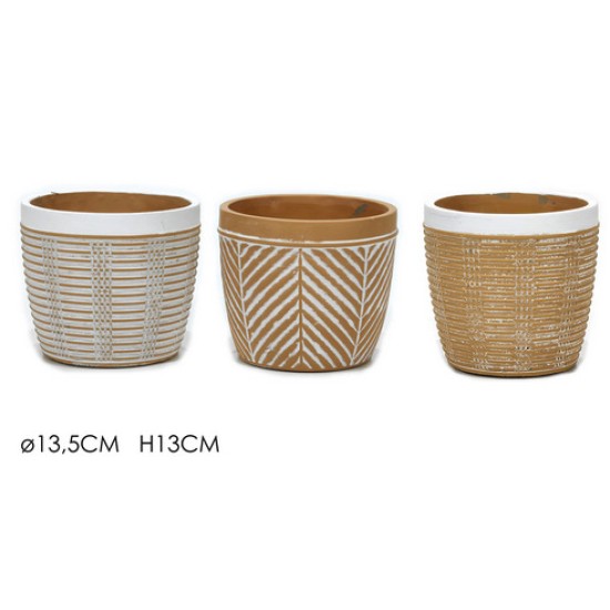 Κασπώ κεραμικό με σκάλισμα 13,5x13εκ. 3 σχέδια