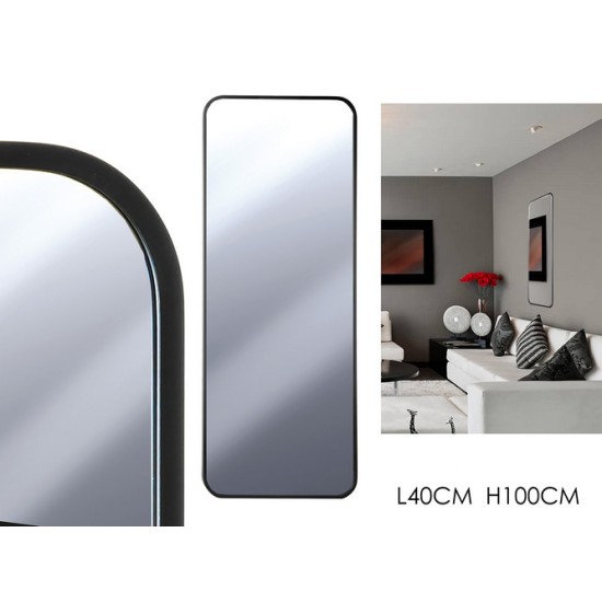 Καθρέπτης τοίχου πλαστικός μαύρος 40x100εκ.