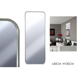 Καθρέπτης τοίχου πλαστικός ασημί 40x100εκ.