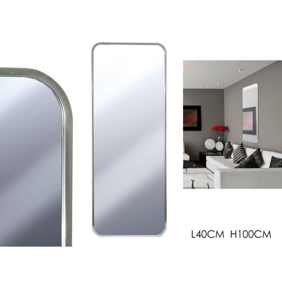 Καθρέπτης τοίχου πλαστικός ασημί 40x100εκ.