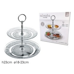 Ορντεβιέρα 2όροφη γυάλινη Φ18/Φ23x23εκ.