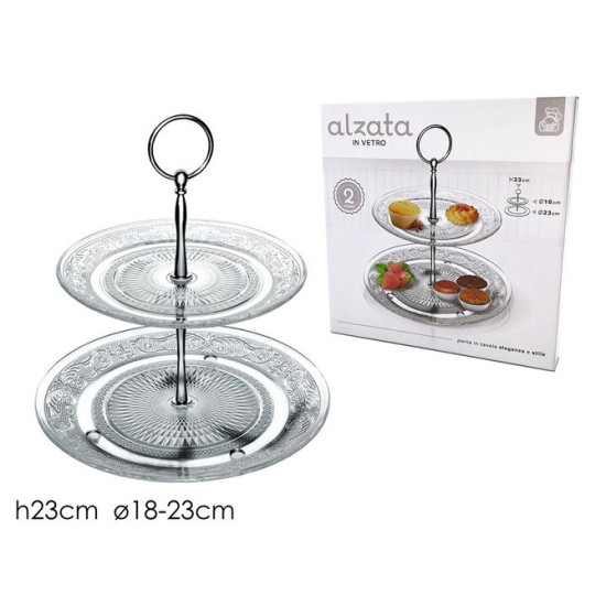 Ορντεβιέρα 2όροφη γυάλινη Φ18/Φ23x23εκ.