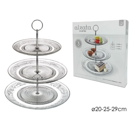 Ορντεβιέρα 3όροφη γυάλινη Φ20/Φ25/Φ29εκ.