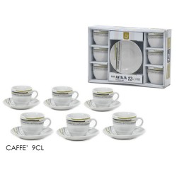 Σετ 6 φλυτζάνια καφέ με πιατάκια πορσελάνης 9cl Antalya