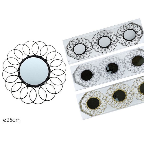 Σετ 3 καθρέφτες τοίχου πλαστικοί Φ25εκ.