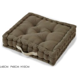 Μαξιλάρι καναπέ/καρέκλας υφασμάτινο καφέ 45x45x10εκ.