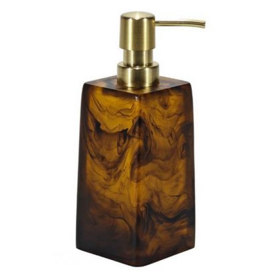 Δοχείο για κρεμοσάπουνο ρητίνης καφέ/μαύρο/χρυσό 300ml