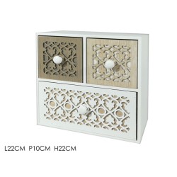 Μπιζουτιέρα ξύλινη 3 συρτάρια 22x10x22εκ.