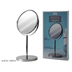 Καθρέπτης διπλής όψης επιτραπέζιος με πόδι μεταλλικός 16x33εκ.