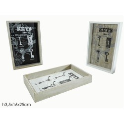 Κλειδοθήκη ξύλινη 4 θέσεων ανοιχτή 25x16x3,5εκ.