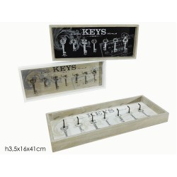 Κλειδοθήκη ξύλινη 7 θέσεων ανοιχτή 16x41x3,5εκ.