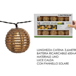 Σετ 10 φωτιστικά εξωτερικού χώρου 10μ. με ηλιακό συλλέκτη