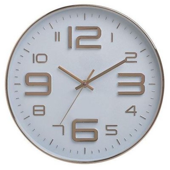 Ρολόι τοίχου πλαστικό χρυσό/ροζ 30x4,5εκ.