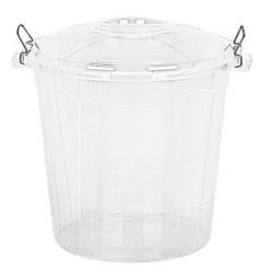 Δοχείο αποθήκευσης ξηρών τροφίμων πλαστικό διάφανο 53x49,5εκ. 55L