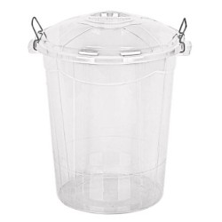 Δοχείο αποθήκευσης ξηρών τροφίμων πλαστικό διάφανο 53x62εκ. 70L