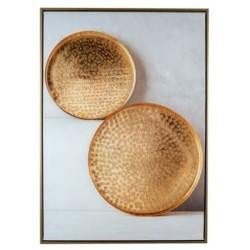 Πίνακας με κορνίζα χρυσοί κύκλοι 50x70x2,5εκ.