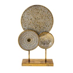 Επιτραπέζιο διακοσμητικό μεταλλικό κύκλοι χρυσό/λευκό 25,5x9x42,5εκ.