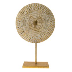 Επιτραπέζιο διακοσμητικό μεταλλικό κύκλος χρυσό/άσπρο 30,5x12x49,5εκ.