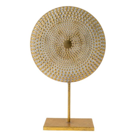 Επιτραπέζιο διακοσμητικό μεταλλικό κύκλος χρυσό/άσπρο 30,5x12x49,5εκ.