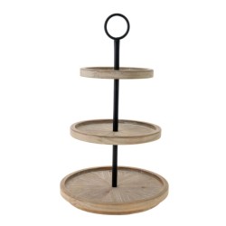 Ορντεβιέρα 3όροφη ξύλο/μέταλλο 34x34x56,5εκ.