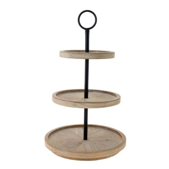 Ορντεβιέρα 3όροφη ξύλο/μέταλλο 34x34x56,5εκ.