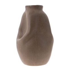 Ανθοδοχείο κεραμικό ακανόνιστο καφέ 17,8x30εκ.