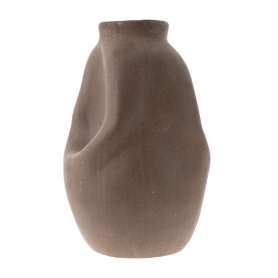 Ανθοδοχείο κεραμικό ακανόνιστο καφέ 17,8x30εκ.