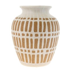 Ανθοδοχείο κεραμικό καφέ/λευκό 20x35,5εκ.