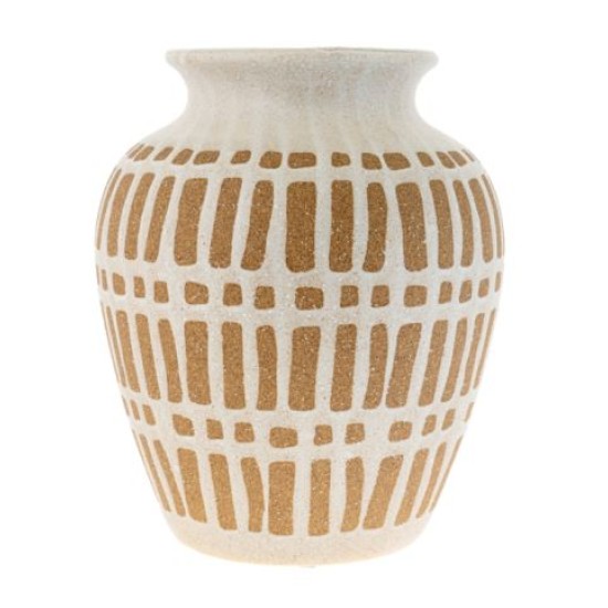 Ανθοδοχείο κεραμικό καφέ/λευκό 20x35,5εκ.