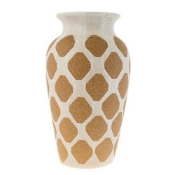 Ανθοδοχείο κεραμικό καφέ/λευκό 23x28εκ.