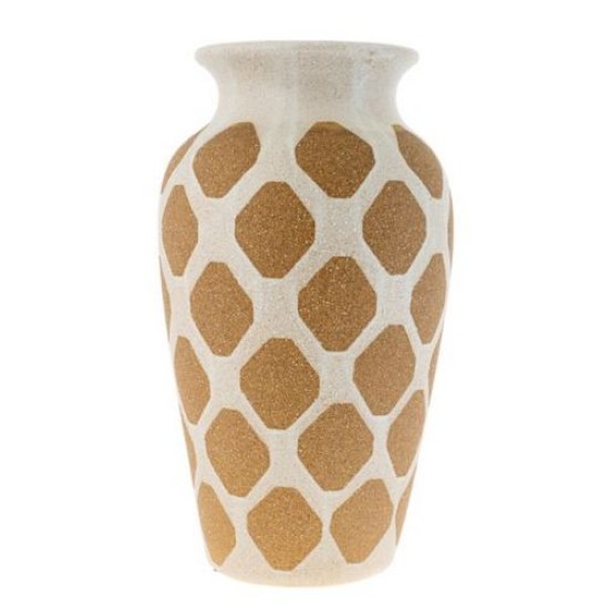 Ανθοδοχείο κεραμικό καφέ/λευκό 23x28εκ.