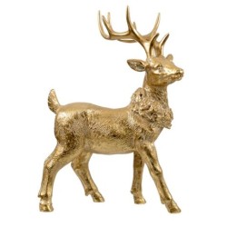 Διακοσμητικός τάρανδος polyresin χρυσό 16x9x24εκ.