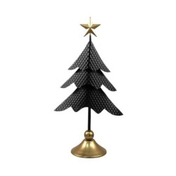 Χριστουγεννιάτικο δέντρο μεταλλικό σφυρίλατο μαύρο/χρυσό 23x12,5x47,5εκ.