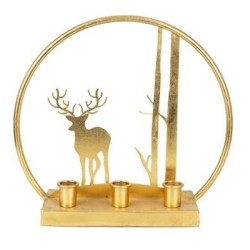 Χριστουγεννιάτικο κηροπήγιο μεταλλικό 3 θέσεων 29x10,5x27εκ.