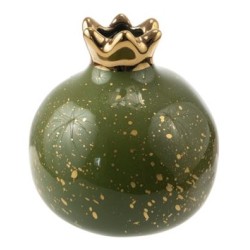 Διακοσμητικό ρόδι κεραμικό πράσινο με χρυσές πιτσιλιές 12,7εκ.