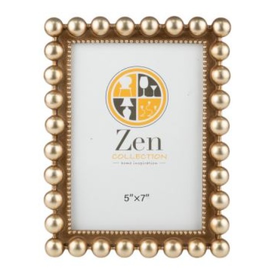 Κορνίζα polyresin καφέ με μπίλιες 15x20εκ.