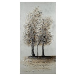 Πίνακας σε καμβά δέντρα μαύρο/ασημί/καφέ 40x80x3εκ.