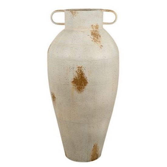 Ανθοδοχείο επιδαπέδιο μεταλλικό μπεζ/χρυσό αντικέ 35,5x76εκ.