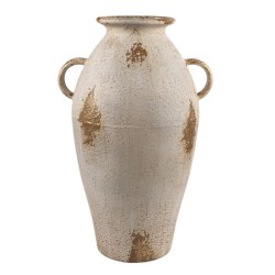 Ανθοδοχείο μεταλλικό μπεζ/χρυσό αντικέ 28x23x28εκ.