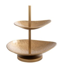 Ορντεβιέρα μεταλλική 2όροφη χρυσή 32x27,5x33εκ.