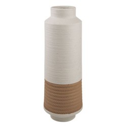 Ανθοδοχείο κεραμικό λευκό/καφέ σαγρέ 16x44εκ.