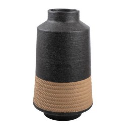 Ανθοδοχείο κεραμικό μαύρο/καφέ σαγρέ 19,5x33,5εκ.