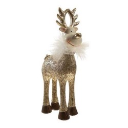 Χριστουγεννιάτικος τάρανδος χρυσός πολυεστερικός 10x5,5x21εκ.
